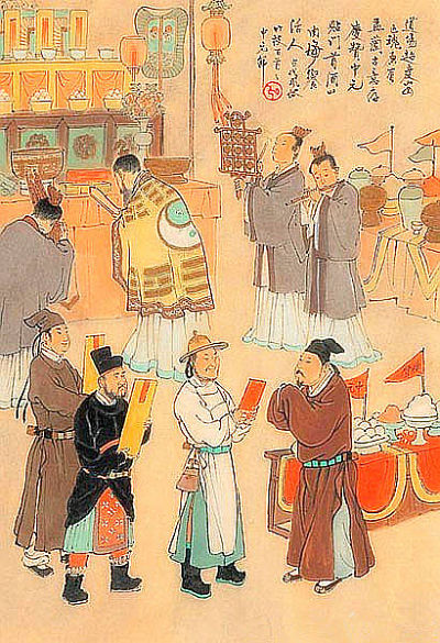 Celebrando el Festival Ullambana (Dinastía Yuan)